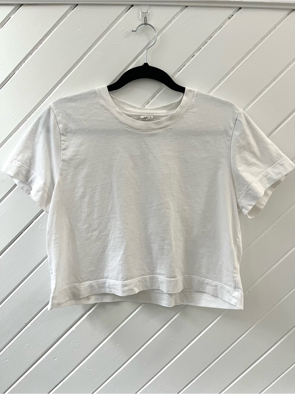 Aritzia Wilfred White Cropped Tee
